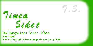 timea siket business card